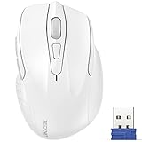 TECKNET Kabellose Optische Maus, 2,4 G, 2600 DPI, 5-Stufig Verstellbar, Ergonomisch für PC, Computer,…