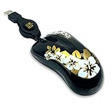 G-Cube GOA-6NG Optische Mini-Maus mit Blumenmuster, Schwarz